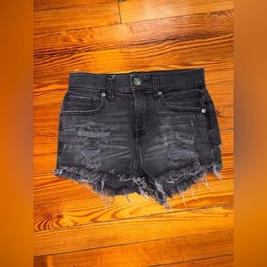 Express Black Distressed Denim Shorts